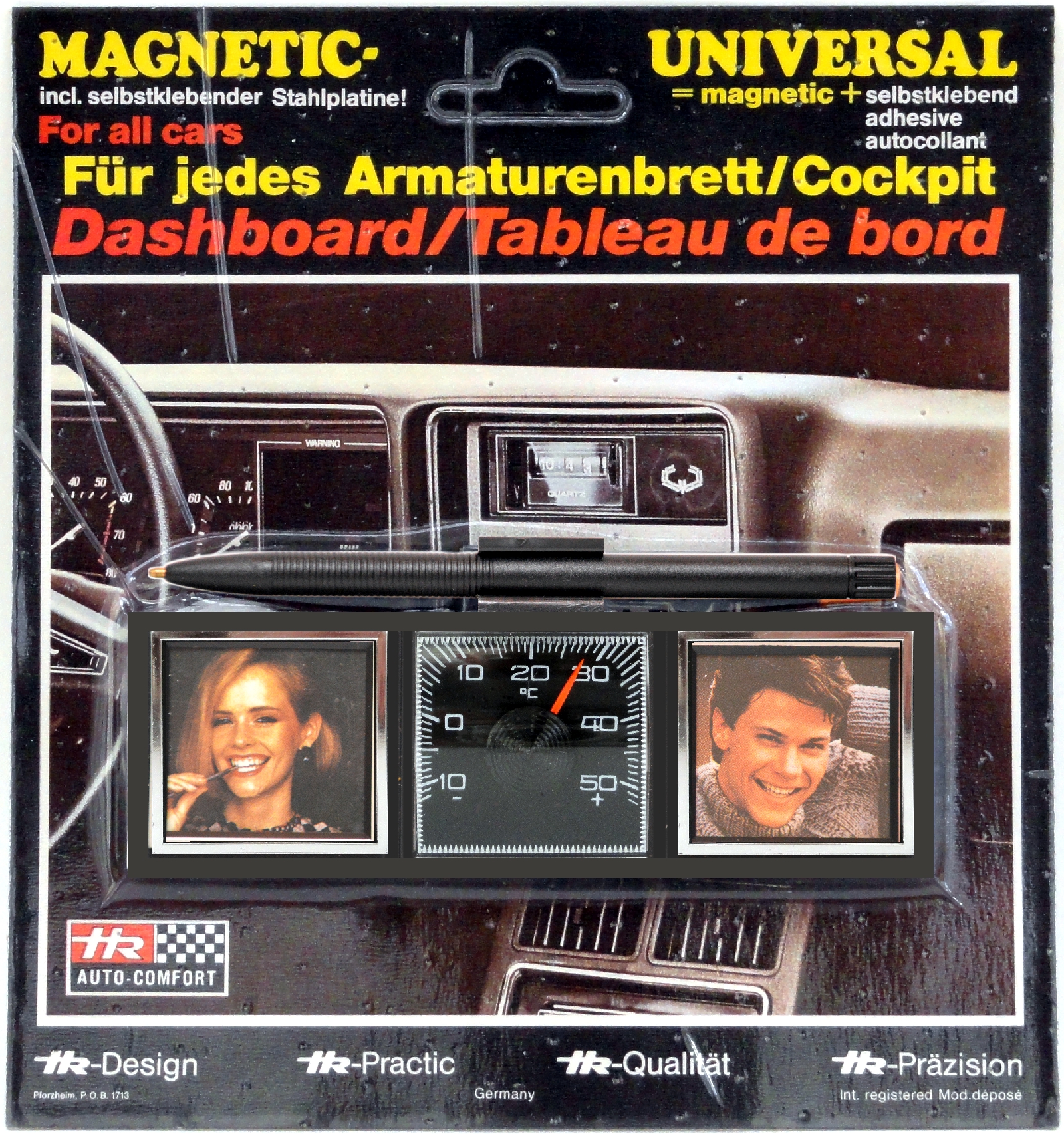 Auto Thermometer Foto Bilder Rahmen VERGISS MEIN NICHT mit Stift