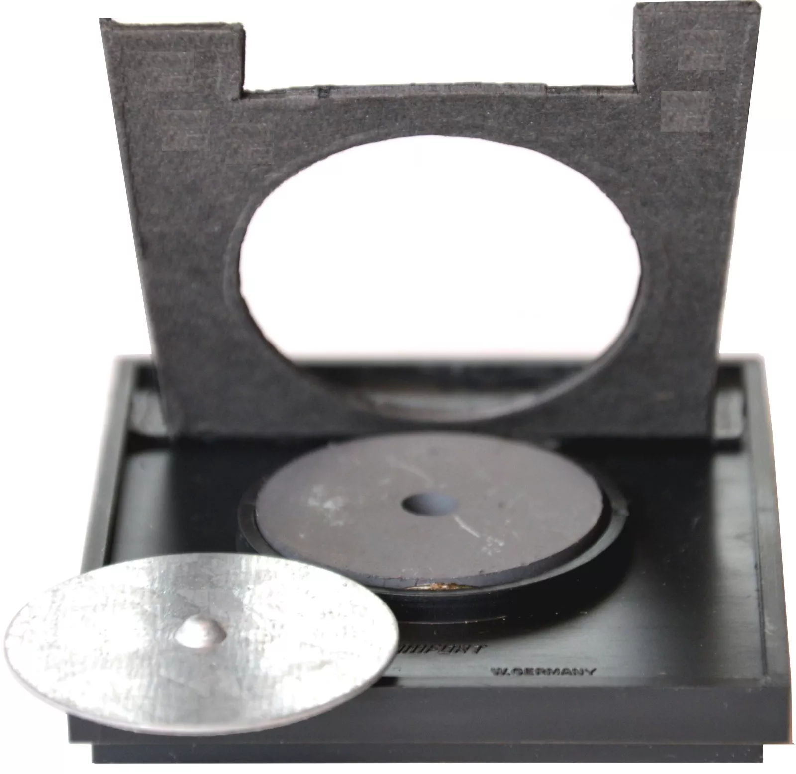 Silbergrauer Fotorahmen Bilderrahmen 7 x 6 cm + Magnethalter + Aufsteller