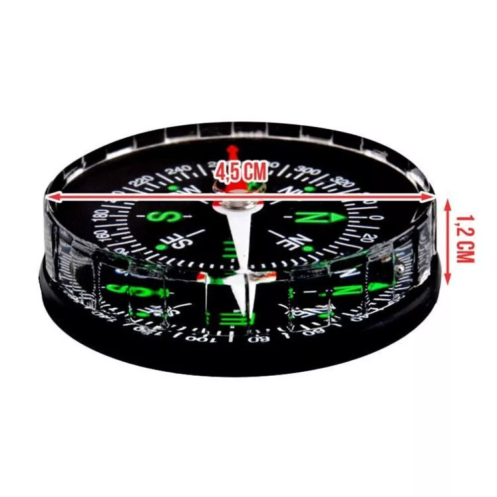 Mini Kompass Marschkompass schlagfest fluoreszierend