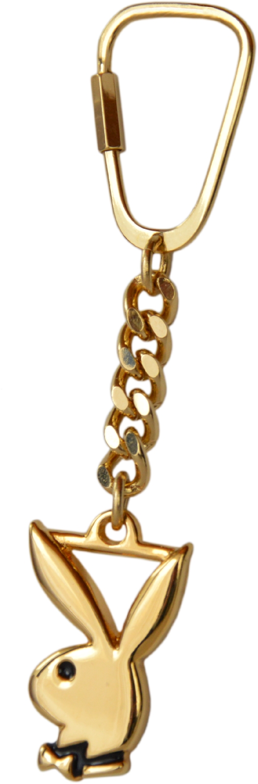 Metall Schlüsselanhänger PLAYBOY Bunny Wappen gold mit Reliefemblem