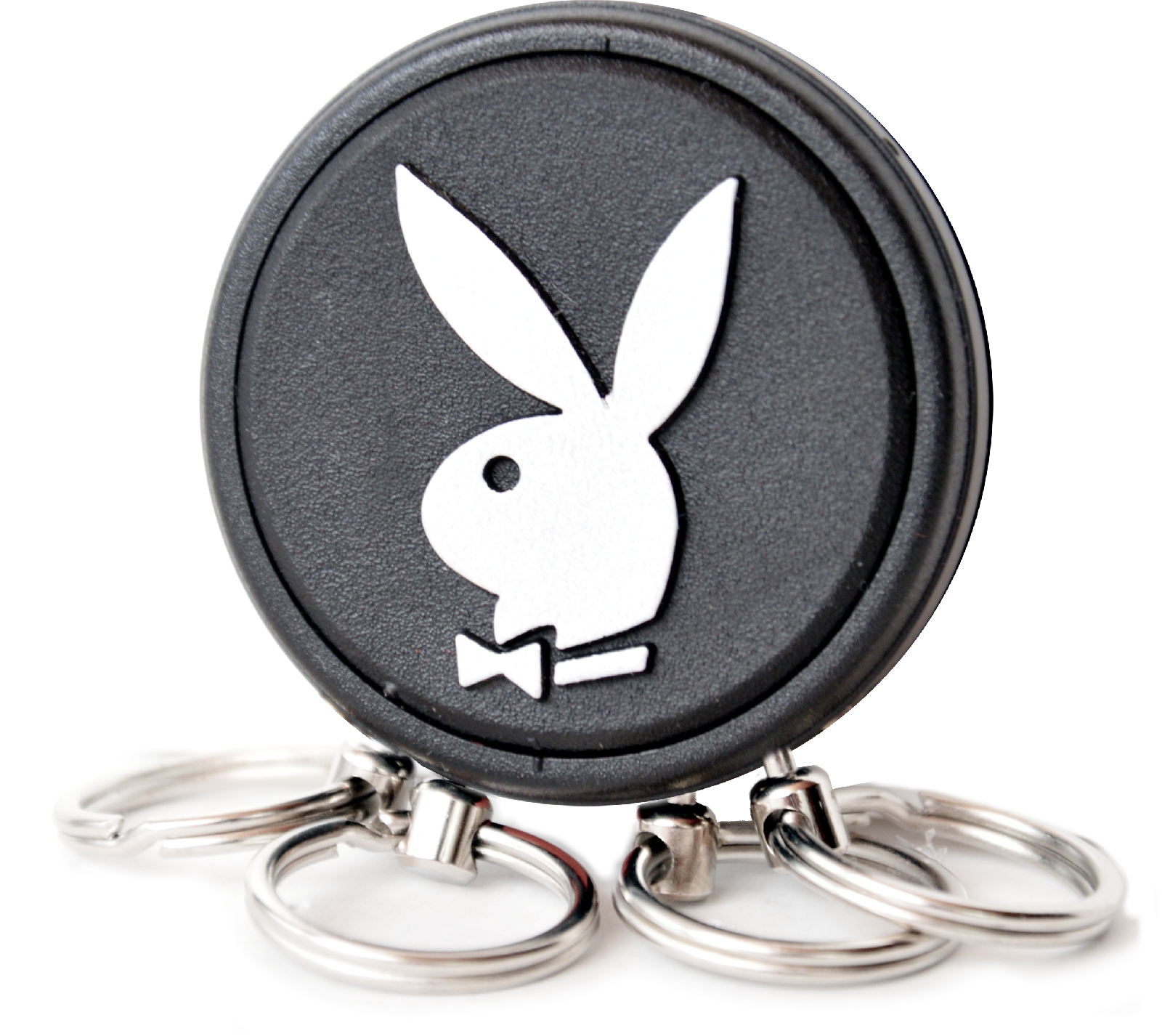Metall Schlüsselsammler PLAYBOY Bunny schwarz klein mit Reliefemblem