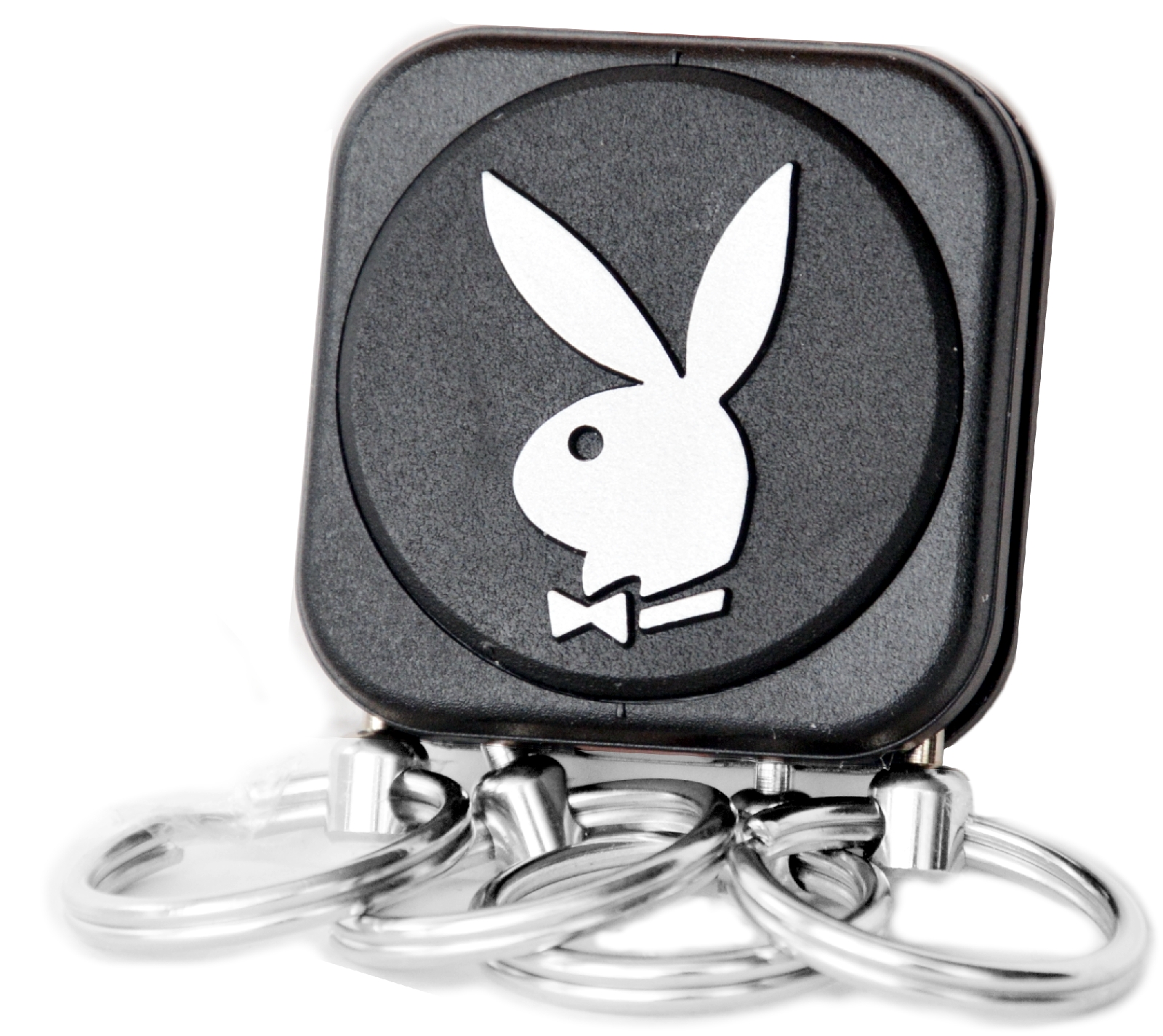 Metall Schlüsselsammler PLAYBOY Bunny schwarz mit Reliefemblem