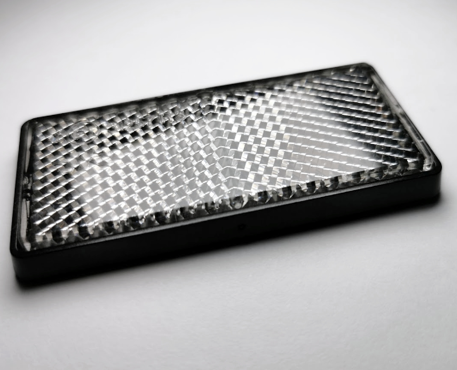 Weisses Katzenauge Rückstrahler E-Prüfzeichen Format 7 cm Reflektor