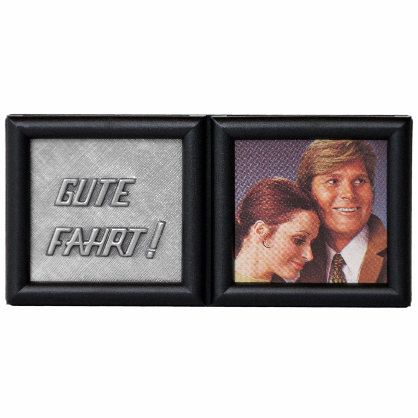 Bilderrahmen GUTE FAHRT Relief Metall Plakette 3D Magnethalter