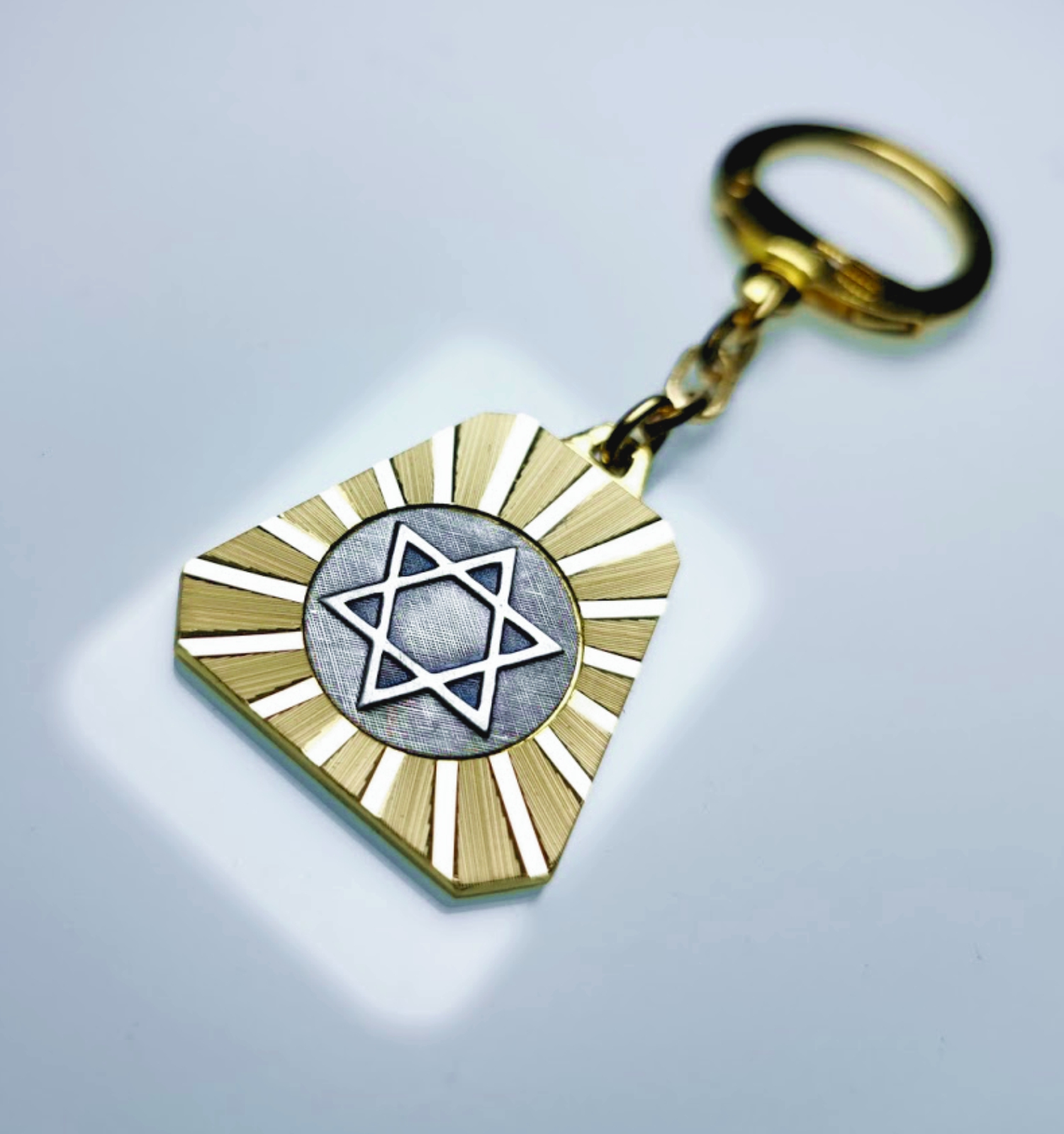 Davidstern Metall Schlüsselanhänger Anhänger Diamantschliff Lüfterrad