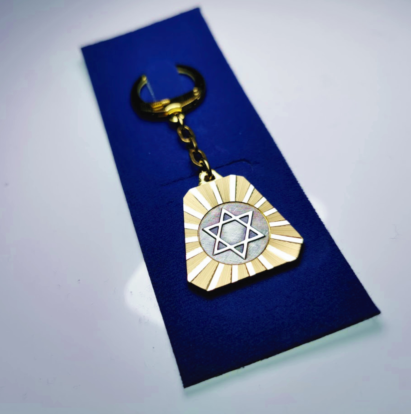 Davidstern Metall Schlüsselanhänger Anhänger Diamantschliff Lüfterrad