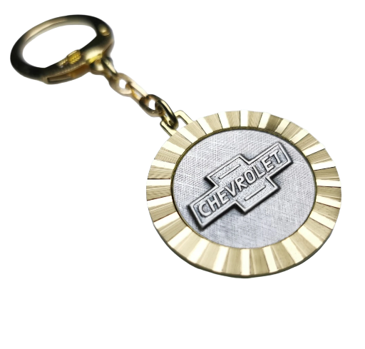 Chevrolet Metall Schlüsselanhänger Anhänger Diamantschliff Lüfterrad