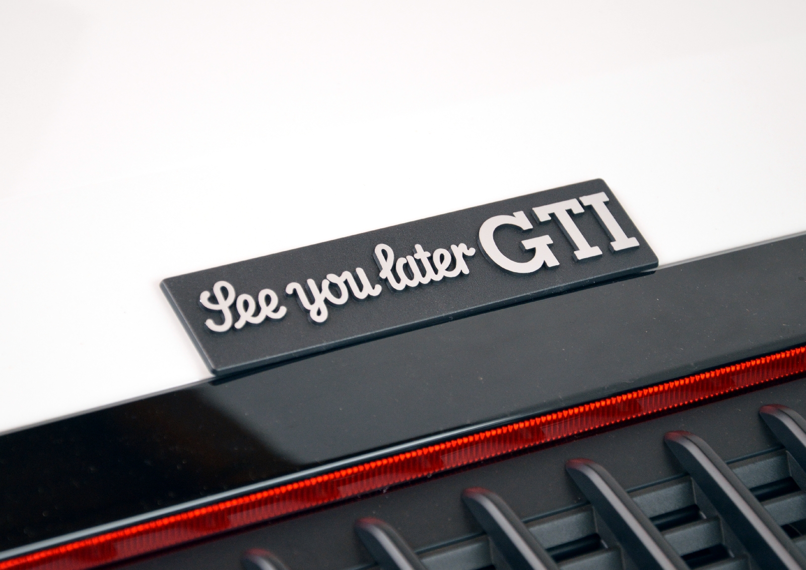 Auto Relief 3D Schild SEE YOU LATER GTi Emblem 14 cm