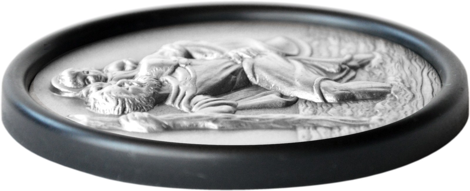 Heiliger St. Christophorus 3D Metall Plakette 7 cm (selbstklebend)