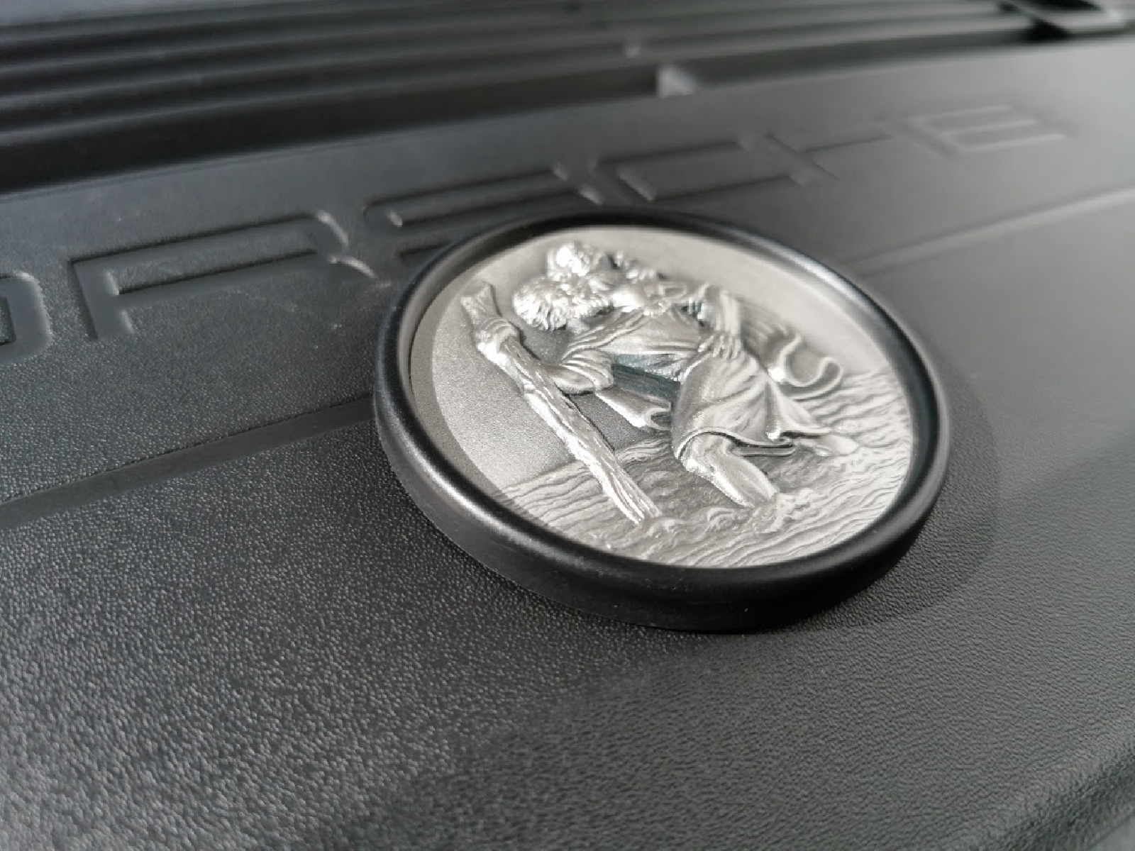 Heiliger St. Christophorus 3D Metall Plakette 7 cm (selbstklebend)