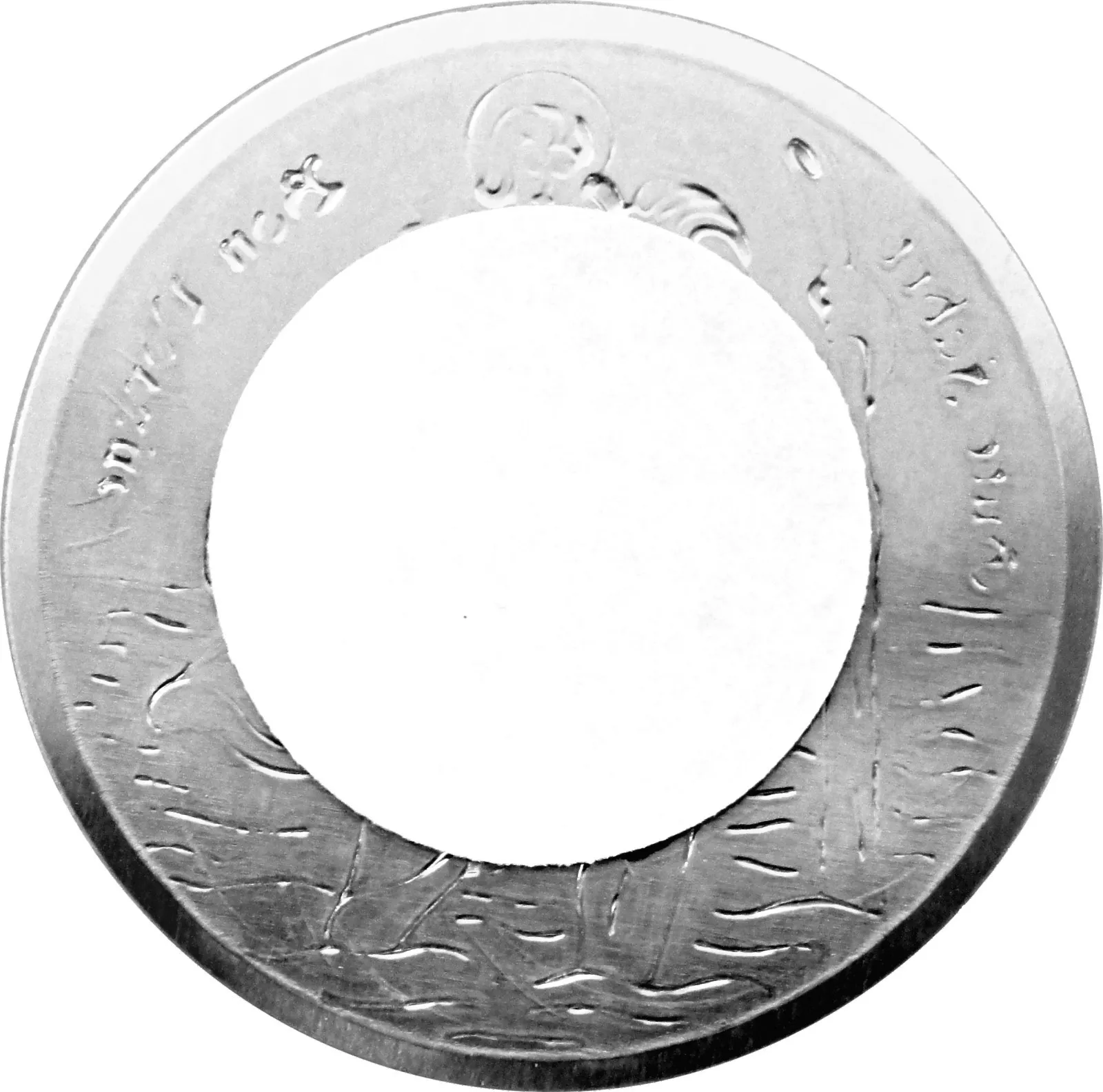 Federleichte Christophorus Blech Plakette ca 5 cm (selbstklebend)