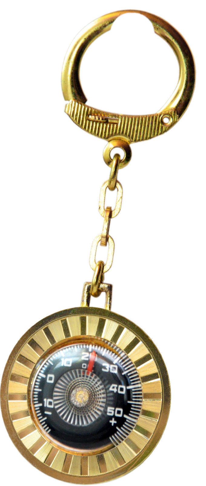 Thermometer Schlüsselanhänger Massiv Metall Diamantschliff