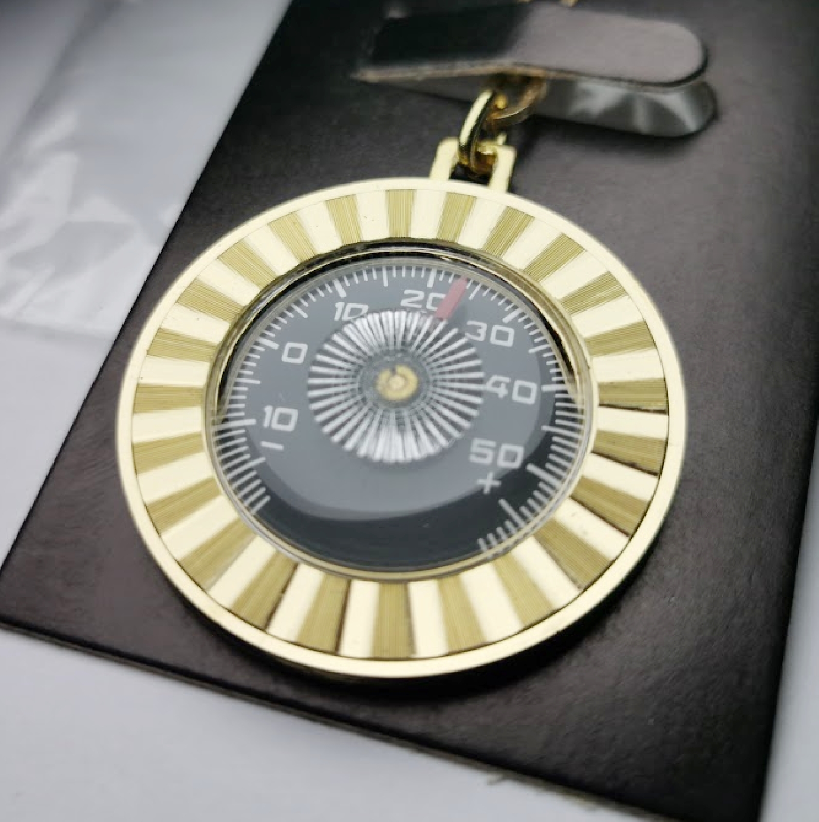 Thermometer Schlüsselanhänger Massiv Metall Diamantschliff