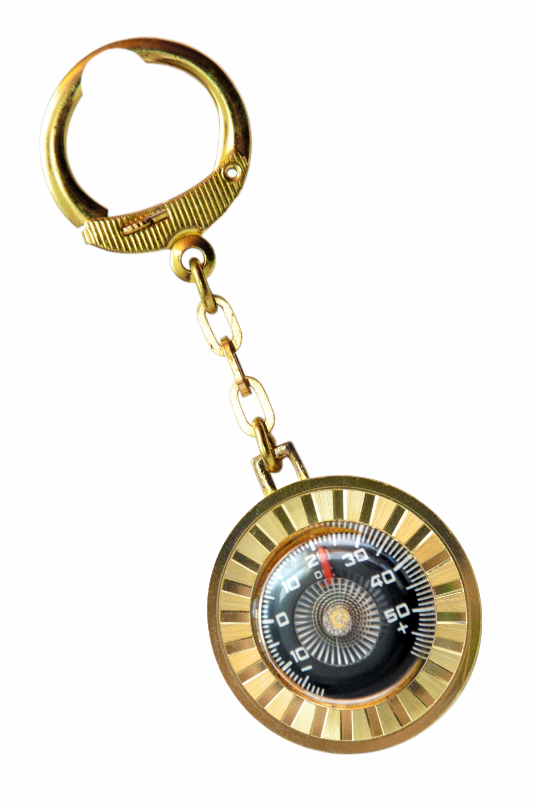 Thermometer Schlüsselanhänger Massiv Metall Diamantschliff