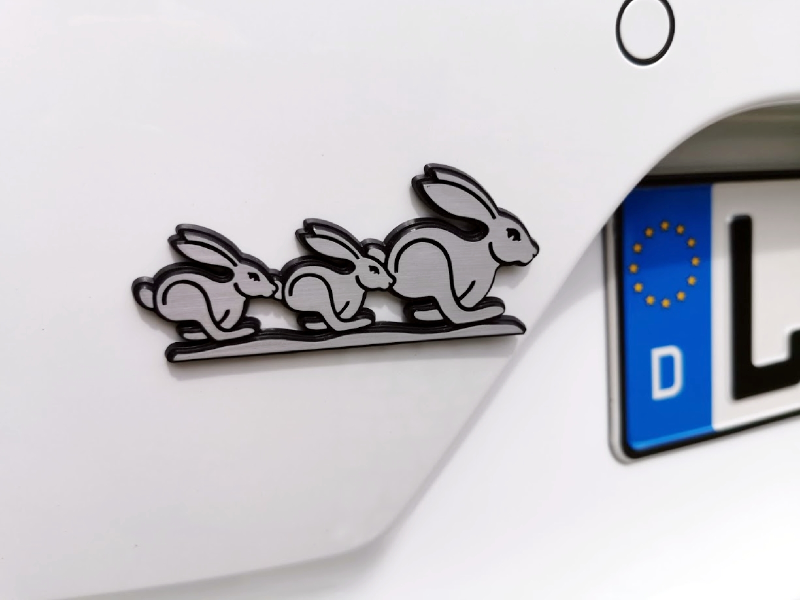 Bunny 3D Relief Schild Häschen Drei Hasen Rabbit Triple (ca. 10 cm)