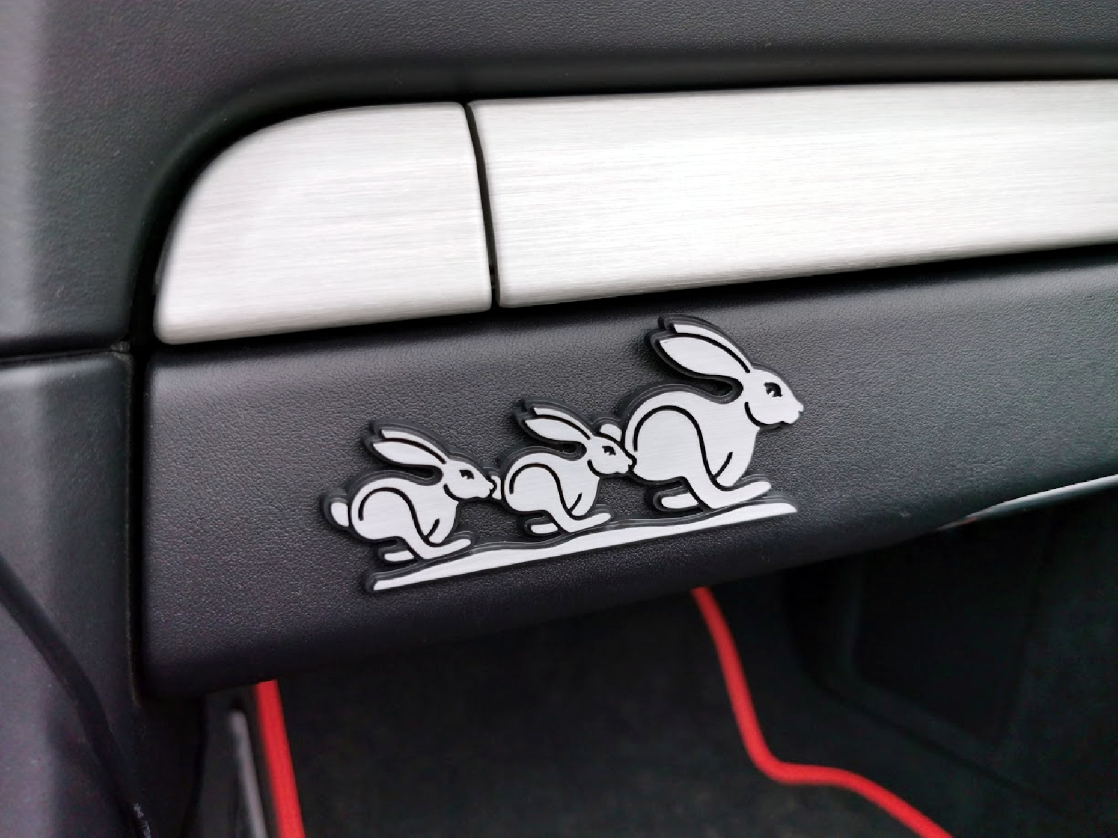 Bunny 3D Relief Schild Häschen Drei Hasen Rabbit Triple (ca. 10 cm)