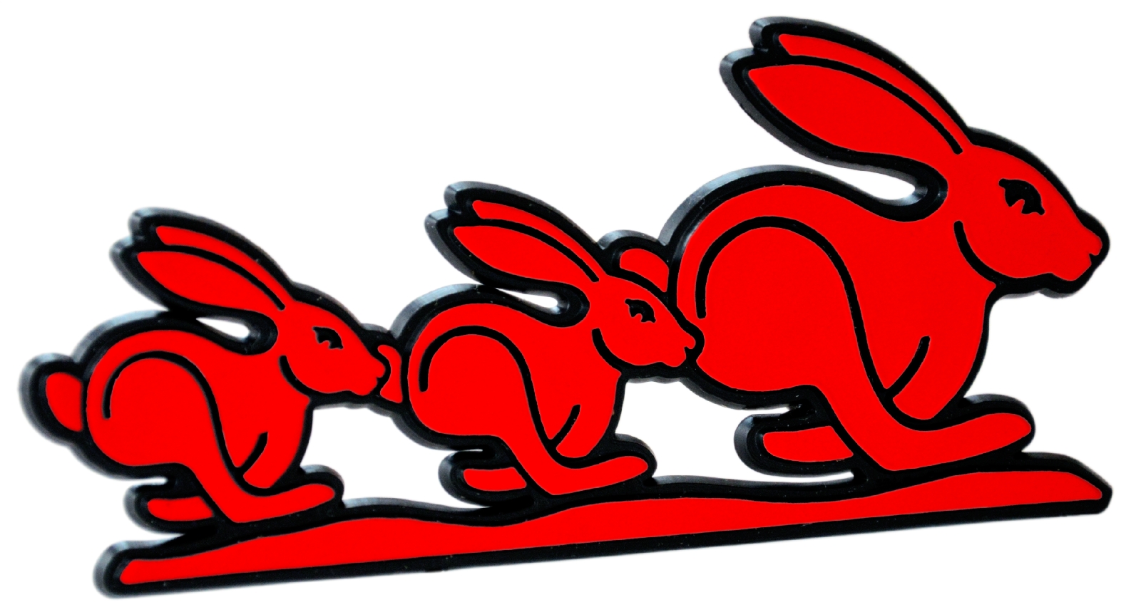 Bunny 3D Relief Schild Häschen Drei Hasen Rabbit Triple (ca. 10 cm)