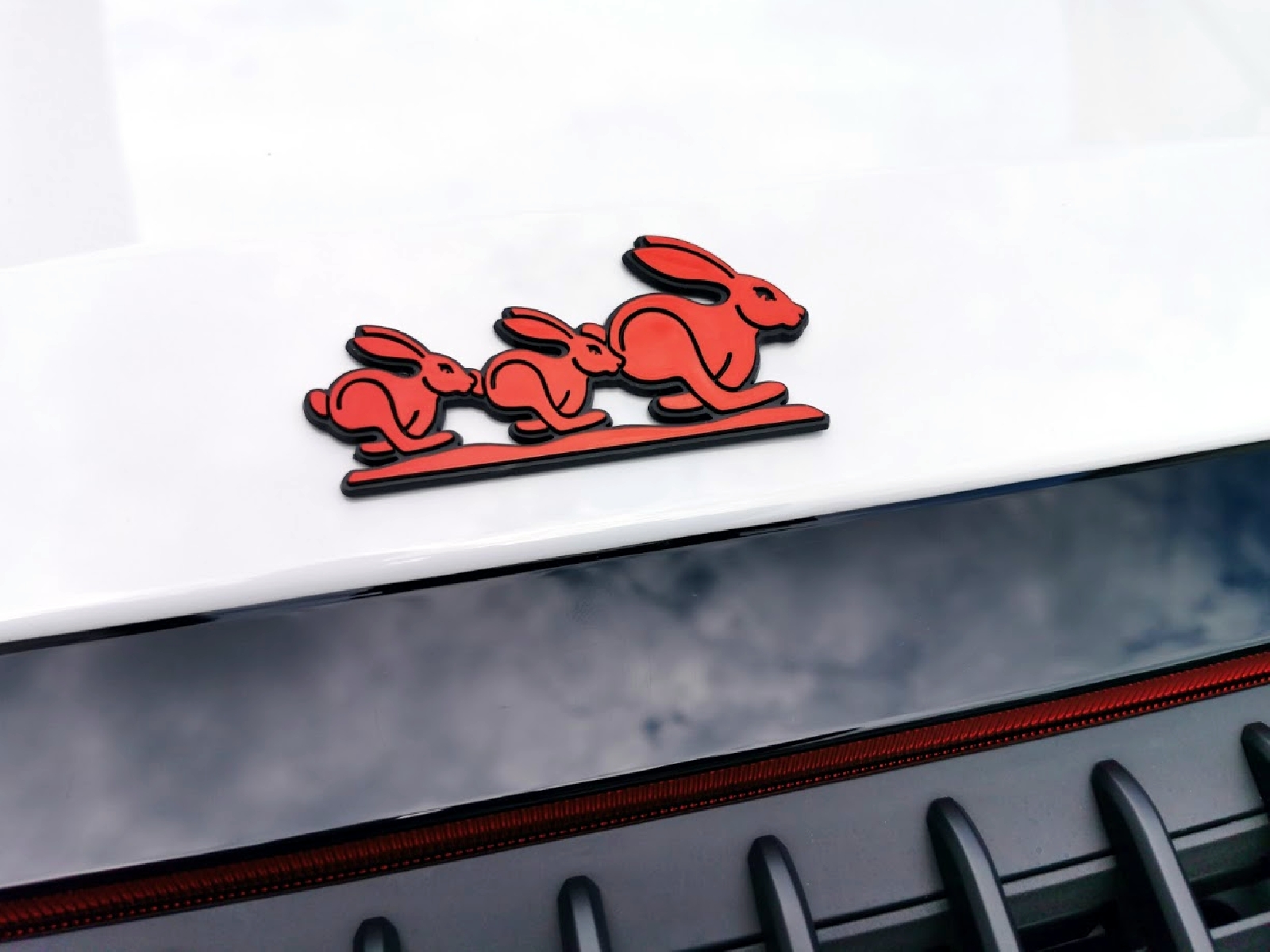 Bunny 3D Relief Schild Häschen Drei Hasen Rabbit Triple (ca. 10 cm)