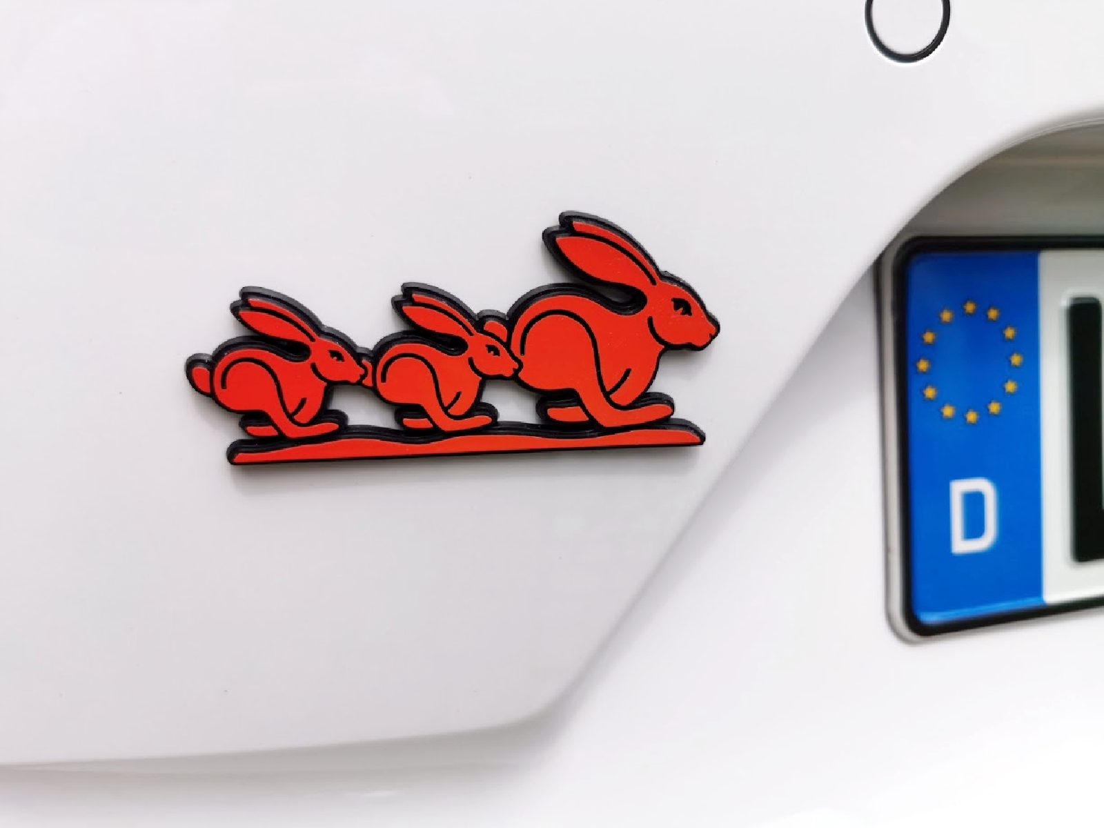 Bunny 3D Relief Schild Häschen Drei Hasen Rabbit Triple (ca. 10 cm)