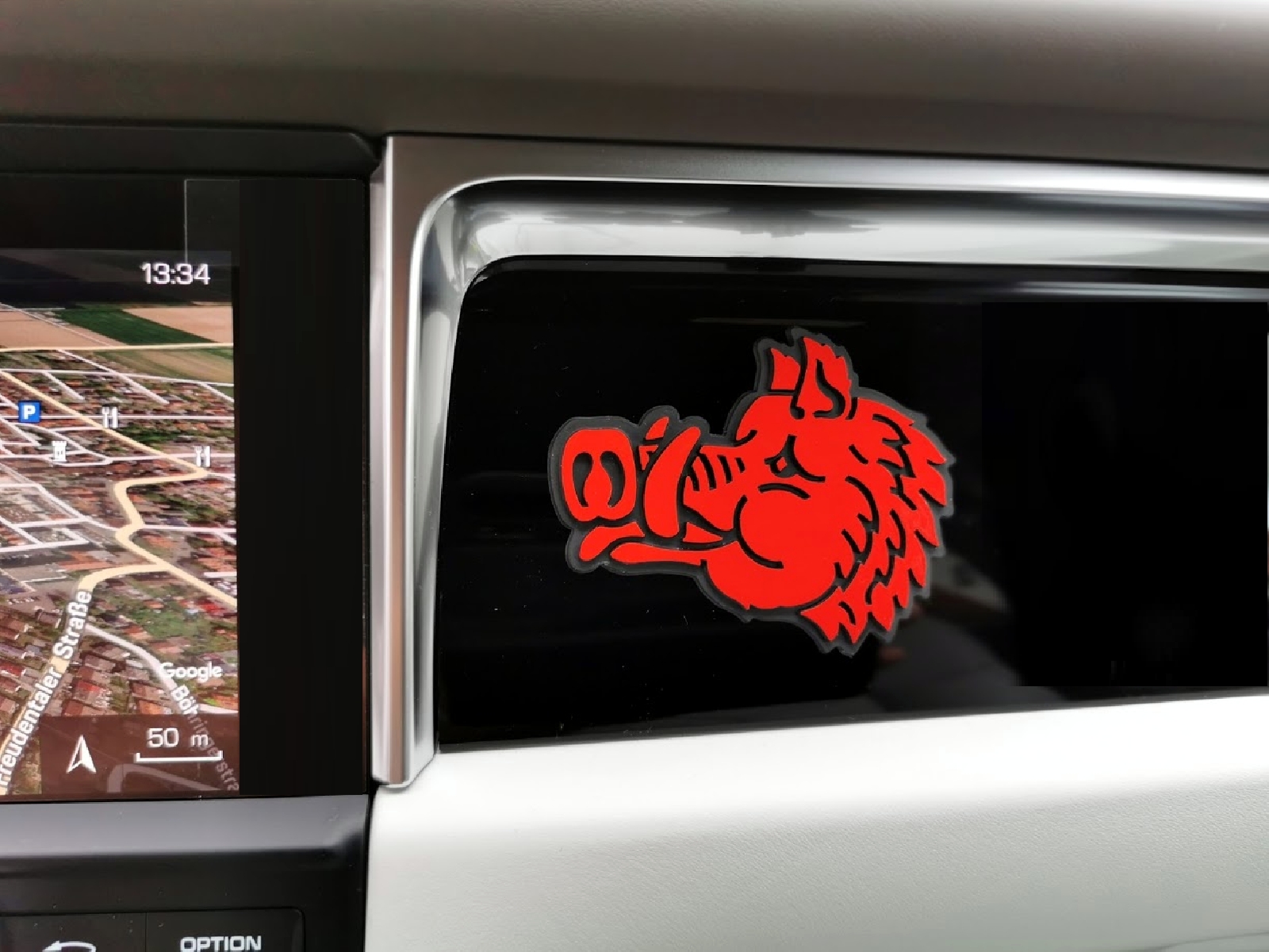 Eber Sau Wildsau Keiler Emblem Relief Schild (ca. 8 cm)