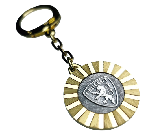 Peugeot Metall Schlüsselanhänger Anhänger Diamantschliff Lüfterrad