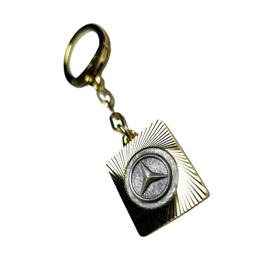 Mercedes Metall Schlüsselanhänger Anhänger Diamantschliff Stern Lüfterrad