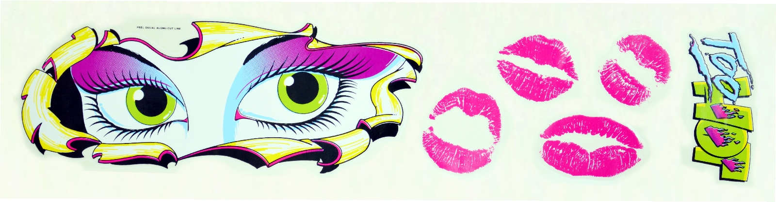 Too Hot Kussmund Auto Graphic Decor XL Lucky Decals + Rakel Set