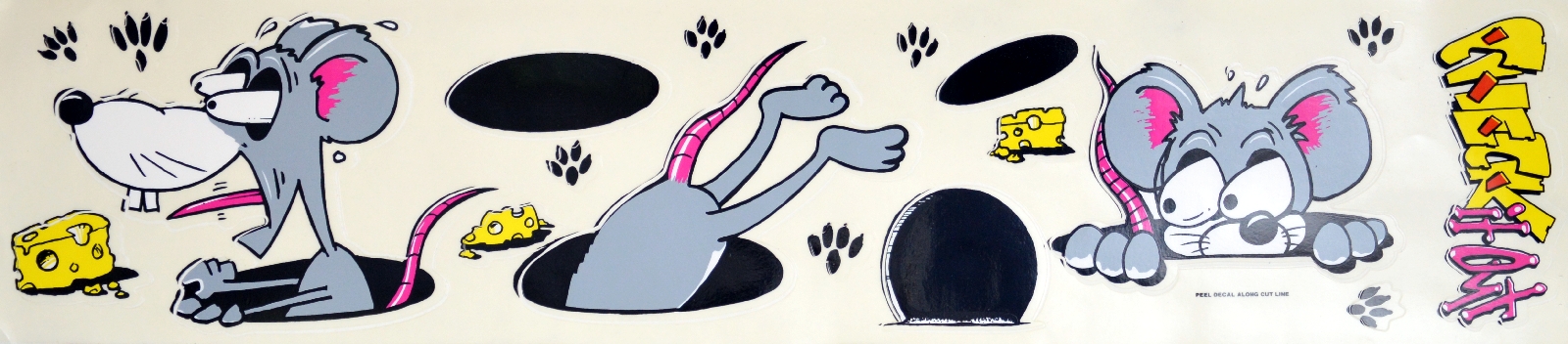 Maus Käse Mouse Cheese Graphic Decor XL Lucky Decals + Rakel Set