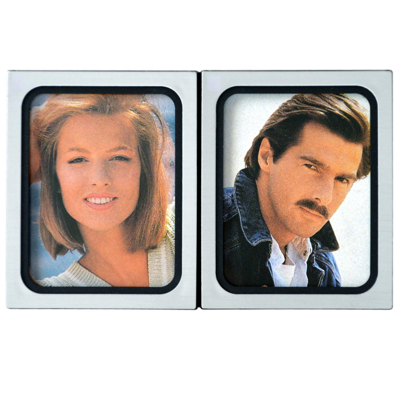 Doppel Bilderrahmen silber 10 x 6 cm selbstklebend