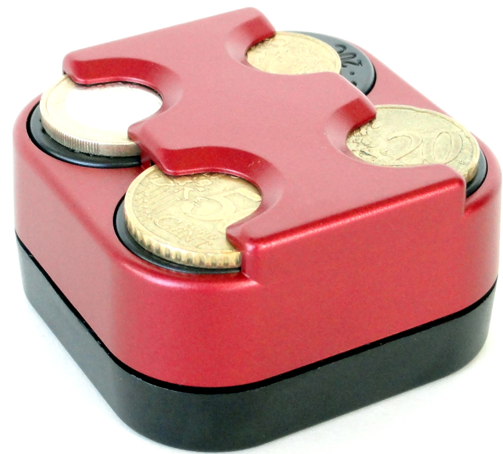 Rote Euro Münzbox 4er Münzhalter Münzen Halter