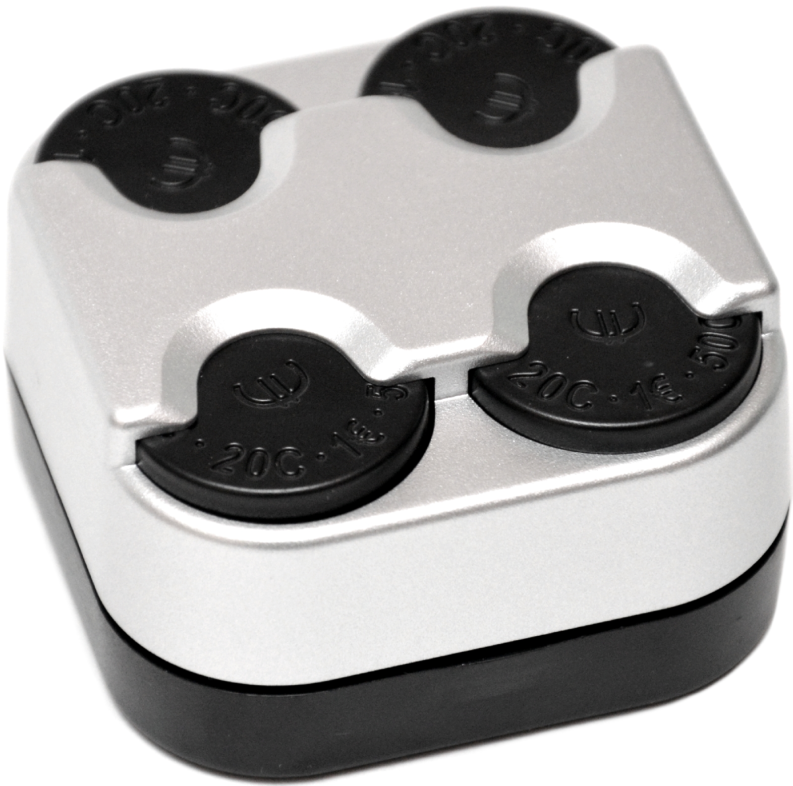 Silberfarbene Euro Münzbox 4er Münzhalter Münzen Halter