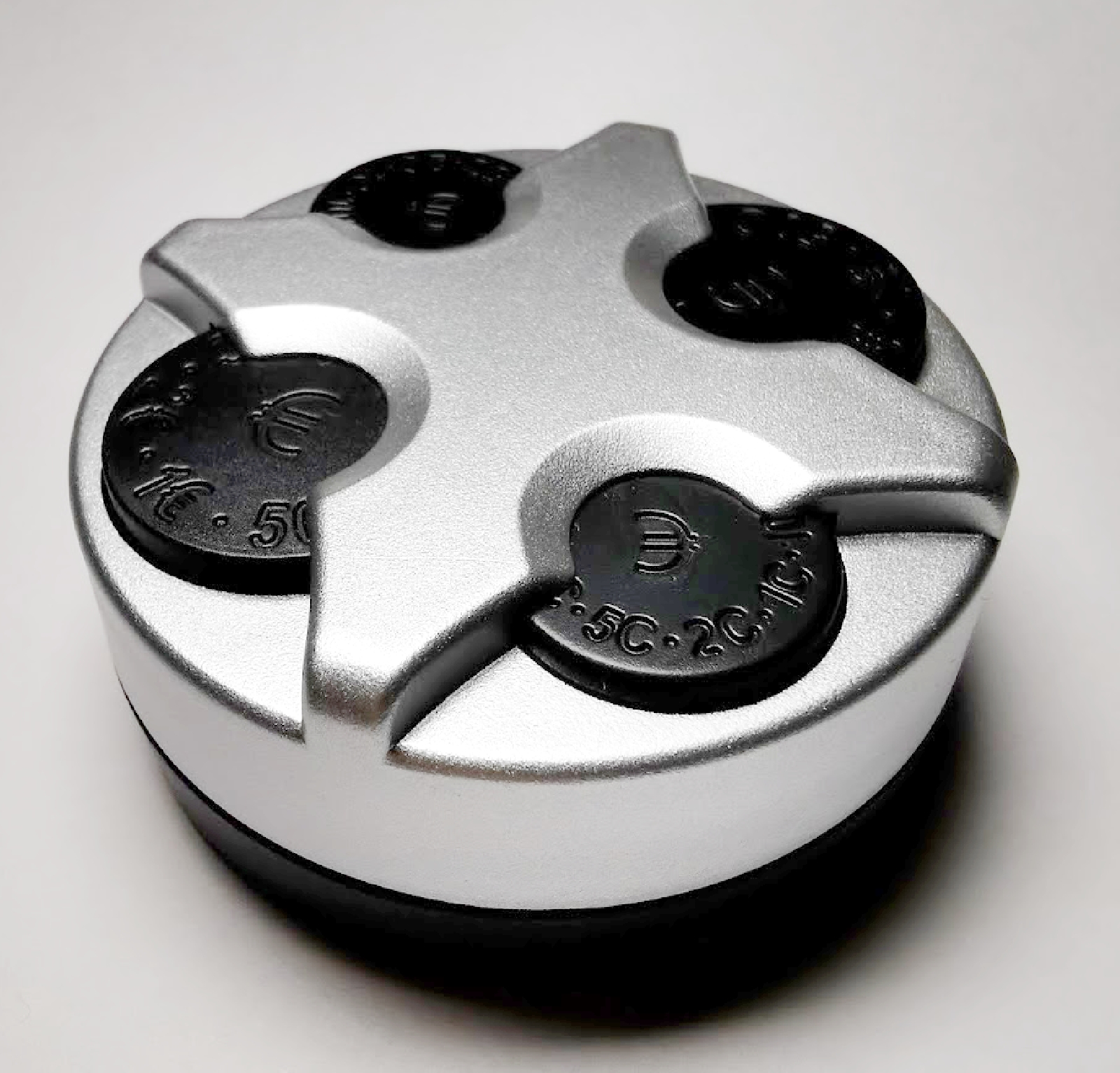 Silberfarbene Euro Münzbox Münzhalter Münzen Halter