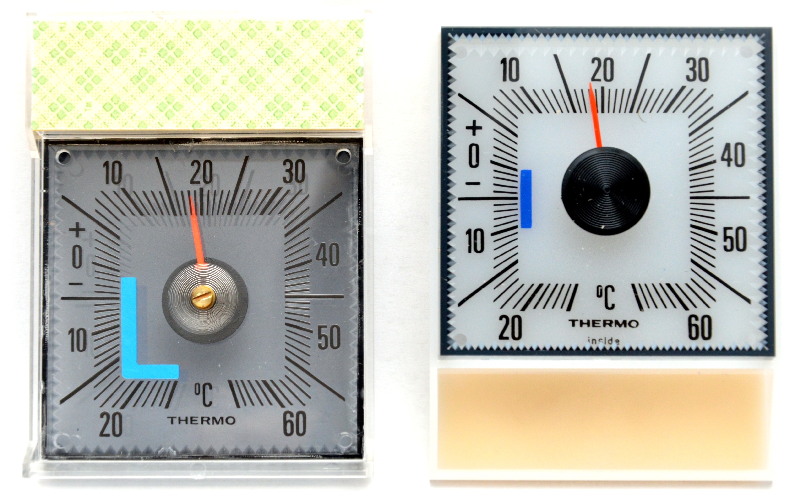 Innen- und Außen-Thermometer Set selbstklebend mit Anleitung