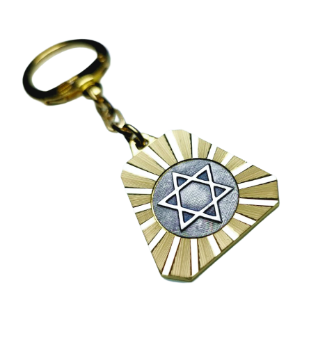 Davidstern Metall Schlüsselanhänger Anhänger Diamantschliff Lüfterrad