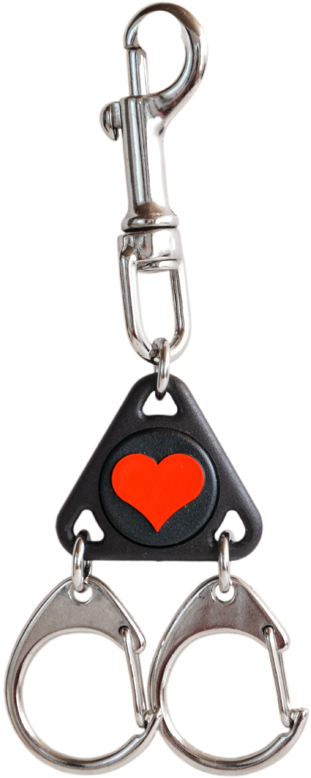 Drei Glücksbringer Schlüsselanhänger HERZ, HUFEISEN und KLEEBLATT