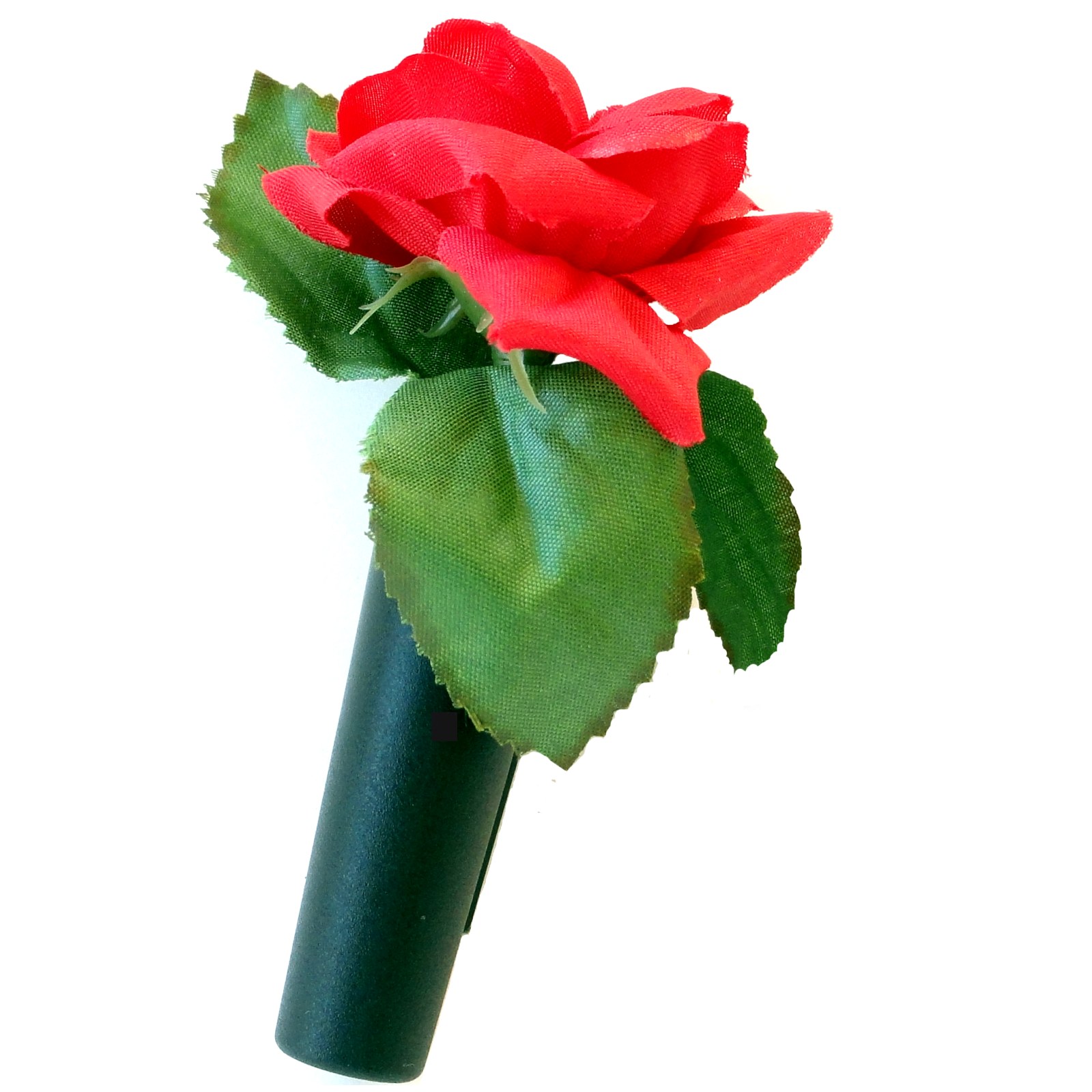 Kleine rote Rose mit Auto Vase Blumenvase und Halterung