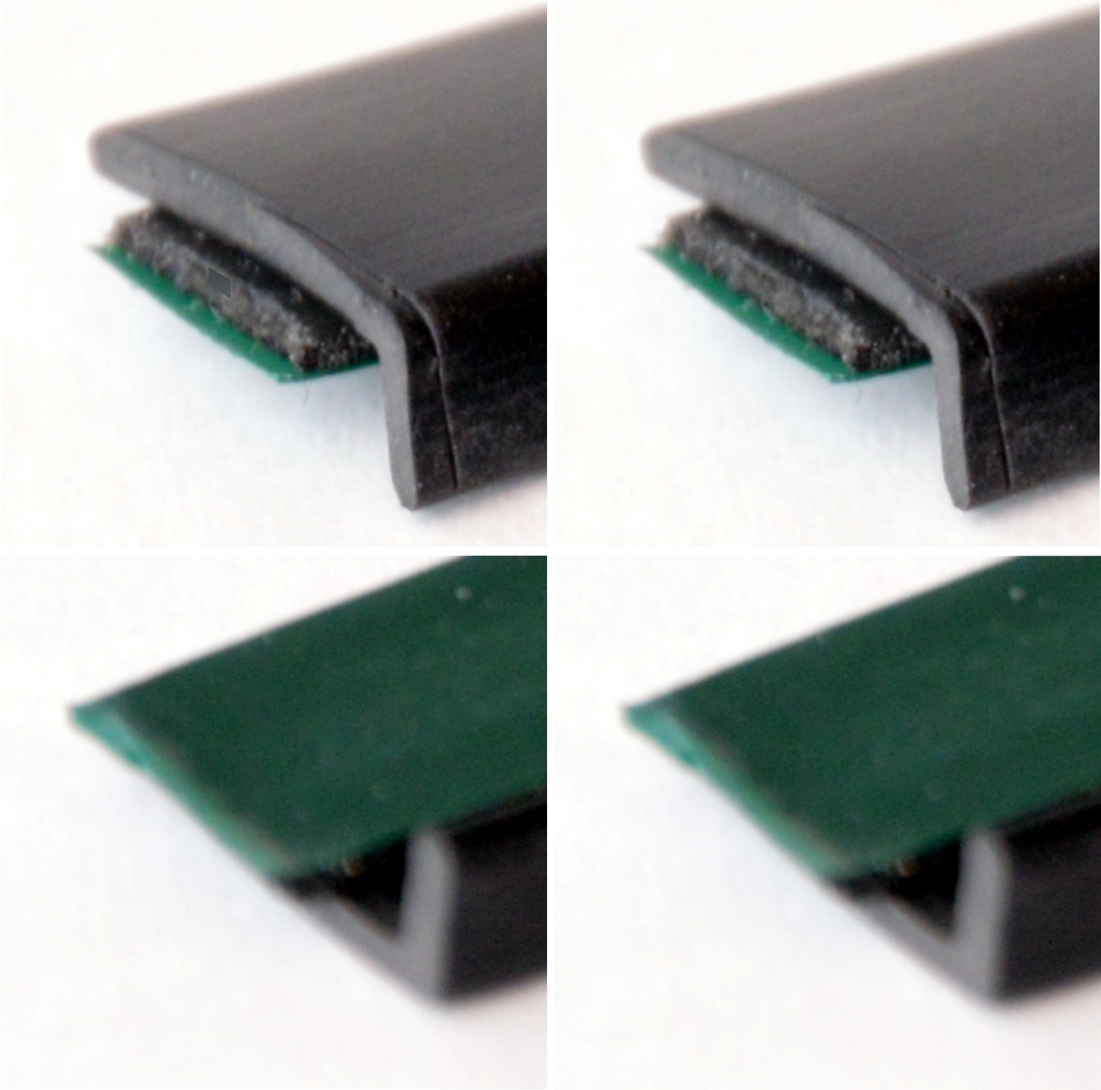 L-Form schwarz vier Auto Tür Kantenschoner Kantenschutzleisten 4 x 62 cm 