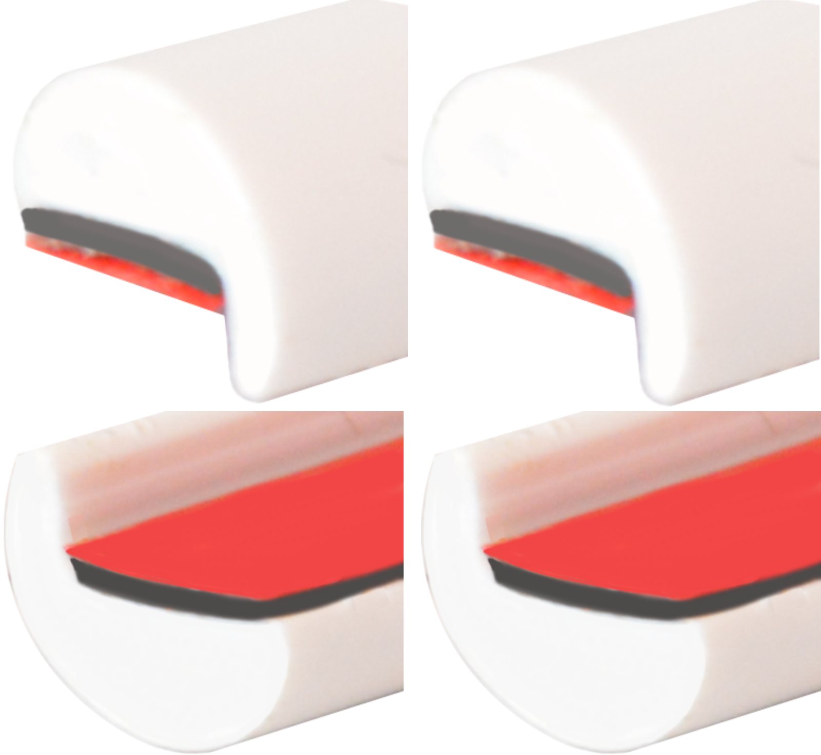 L-Form weiß vier Auto Tür Kantenschoner Kantenschutzleisten 4 x 62 cm 