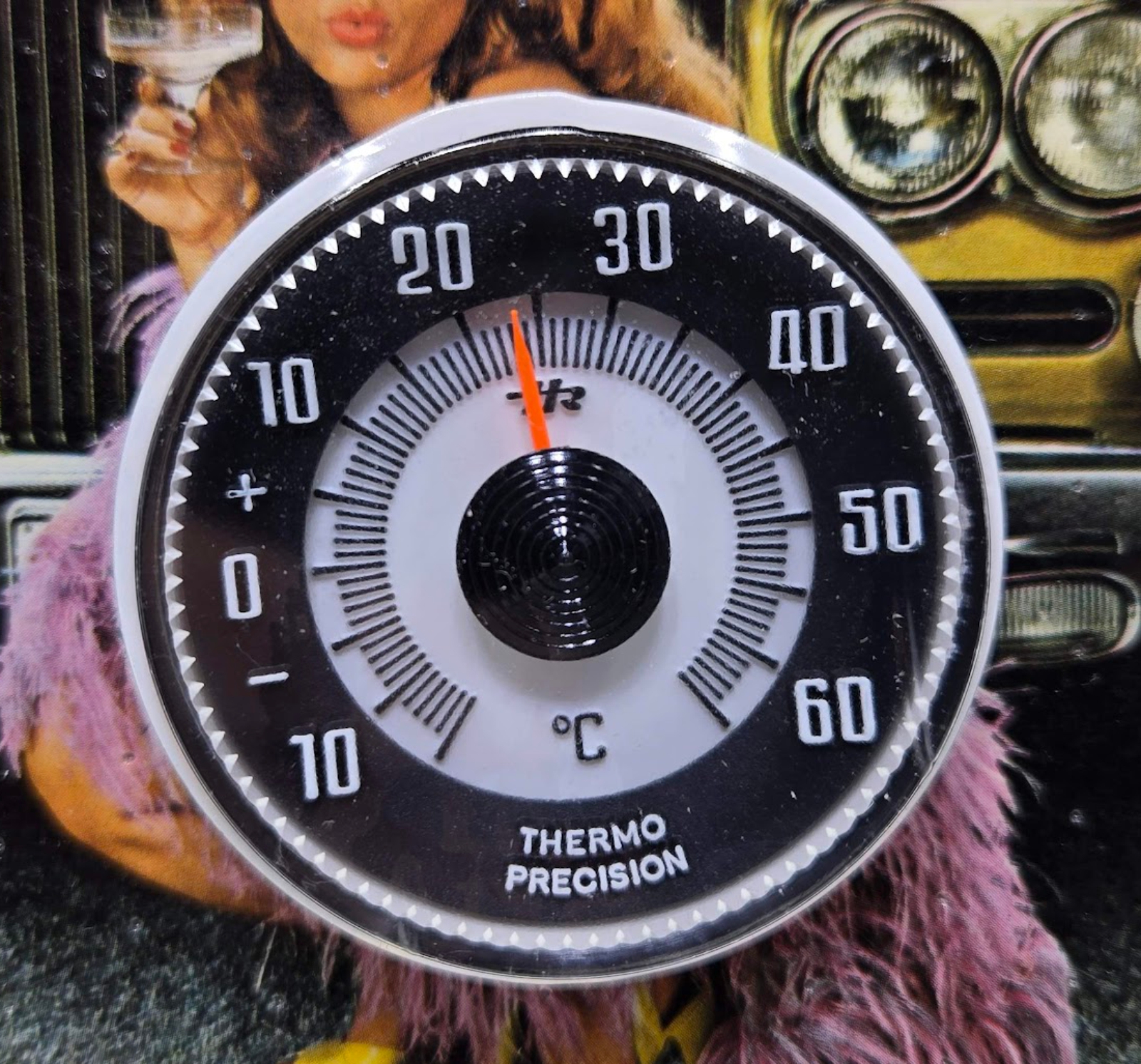 Flower Power Auto Bimetall Thermometer 5,6 cm selbstklebend