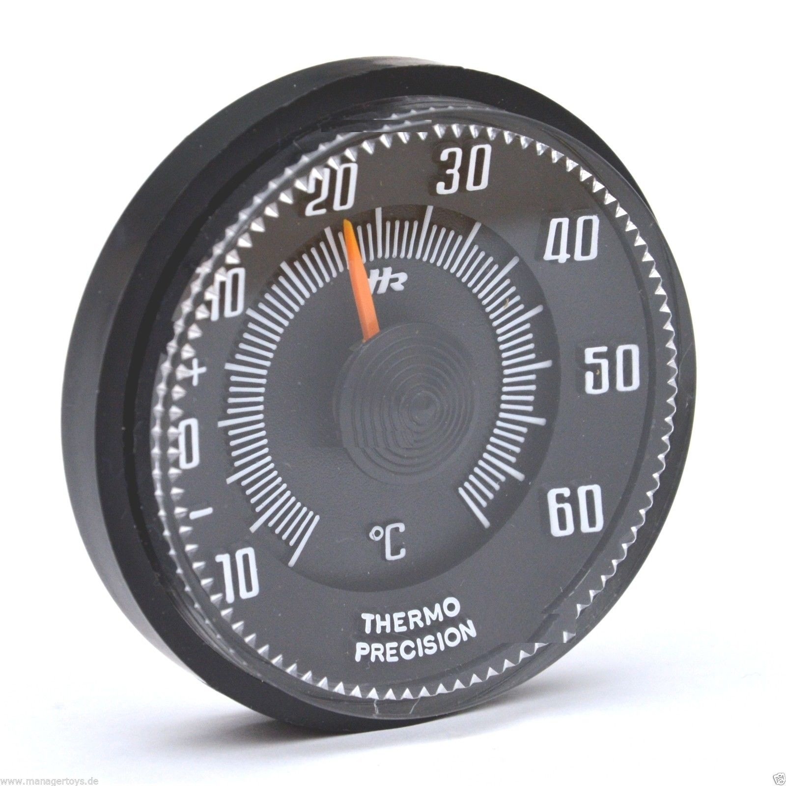 Auto Bimetall Thermometer schwarz 5,6 cm selbstklebend