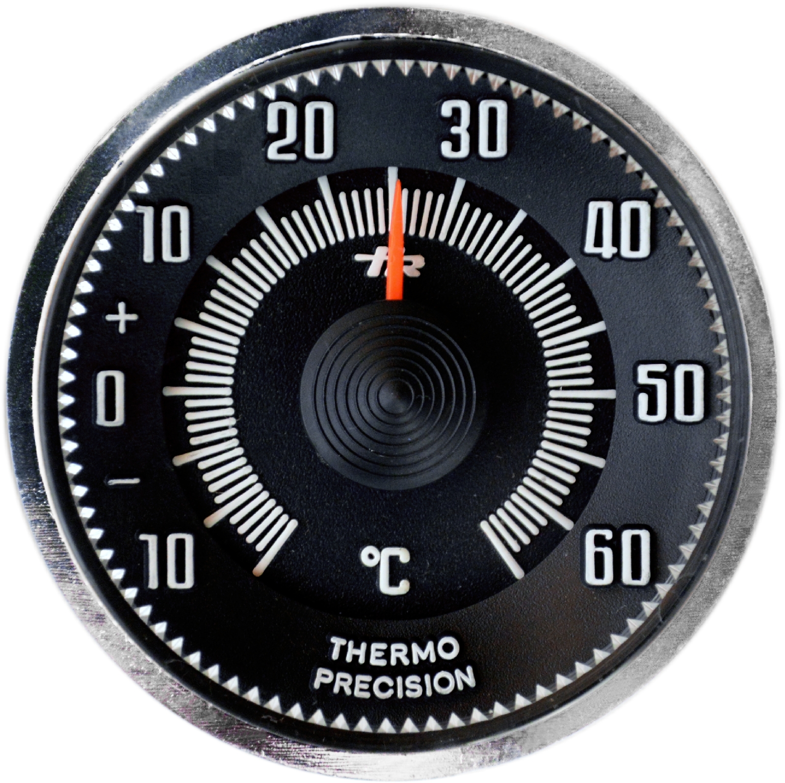 Auto Bimetall Thermometer silbergrau 5,6 cm selbstklebend