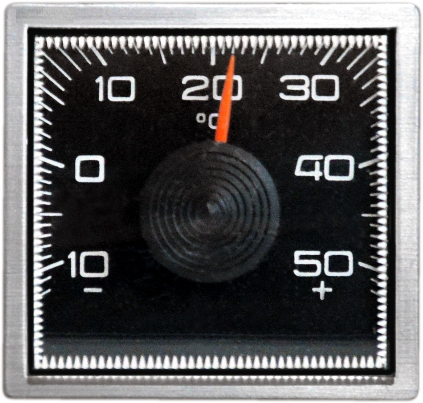 Bimetall Thermometer silbergrau 4 cm mit Magnethalter