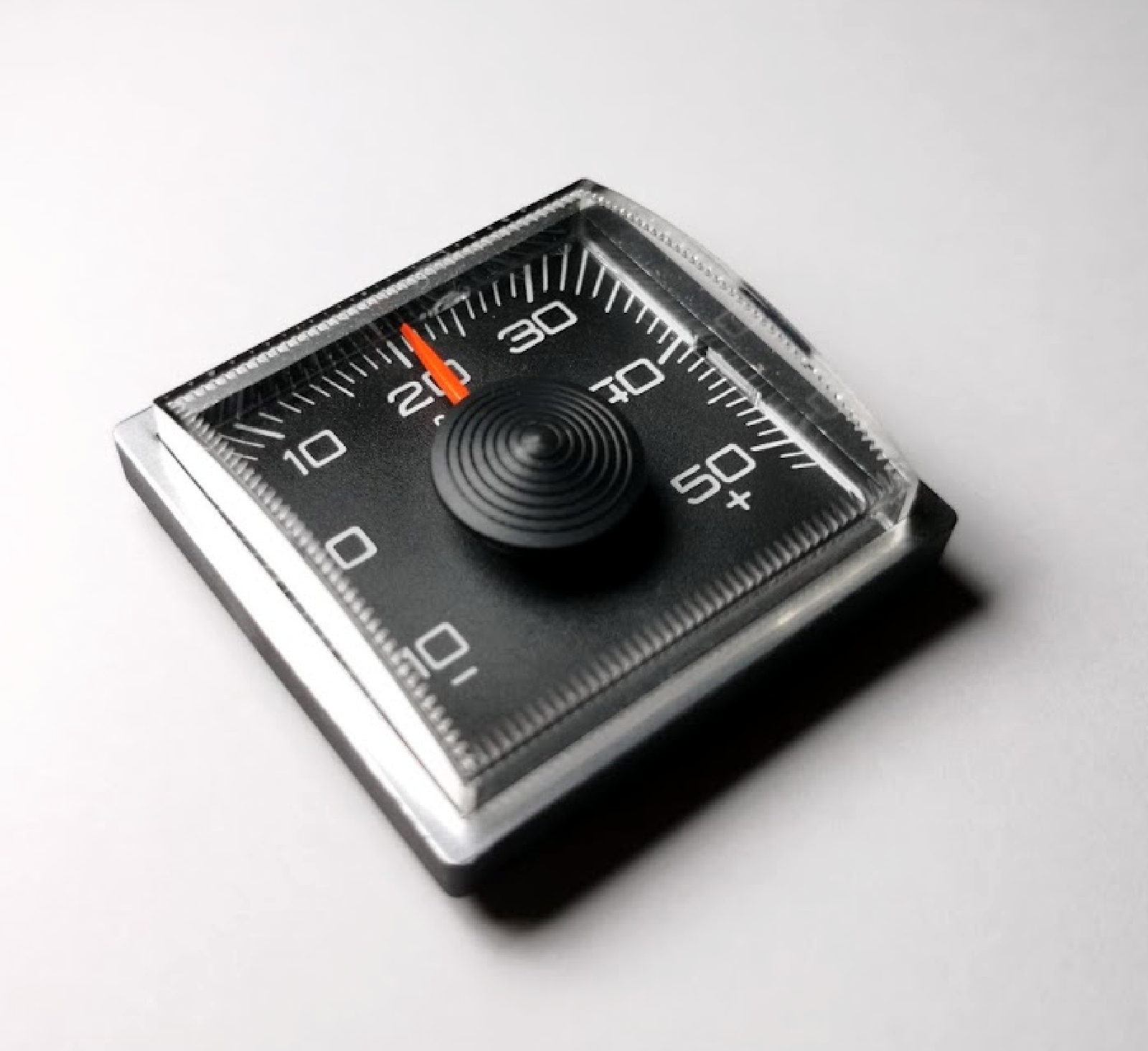 Bimetall Thermometer silbergrau 4 cm mit Magnethalter