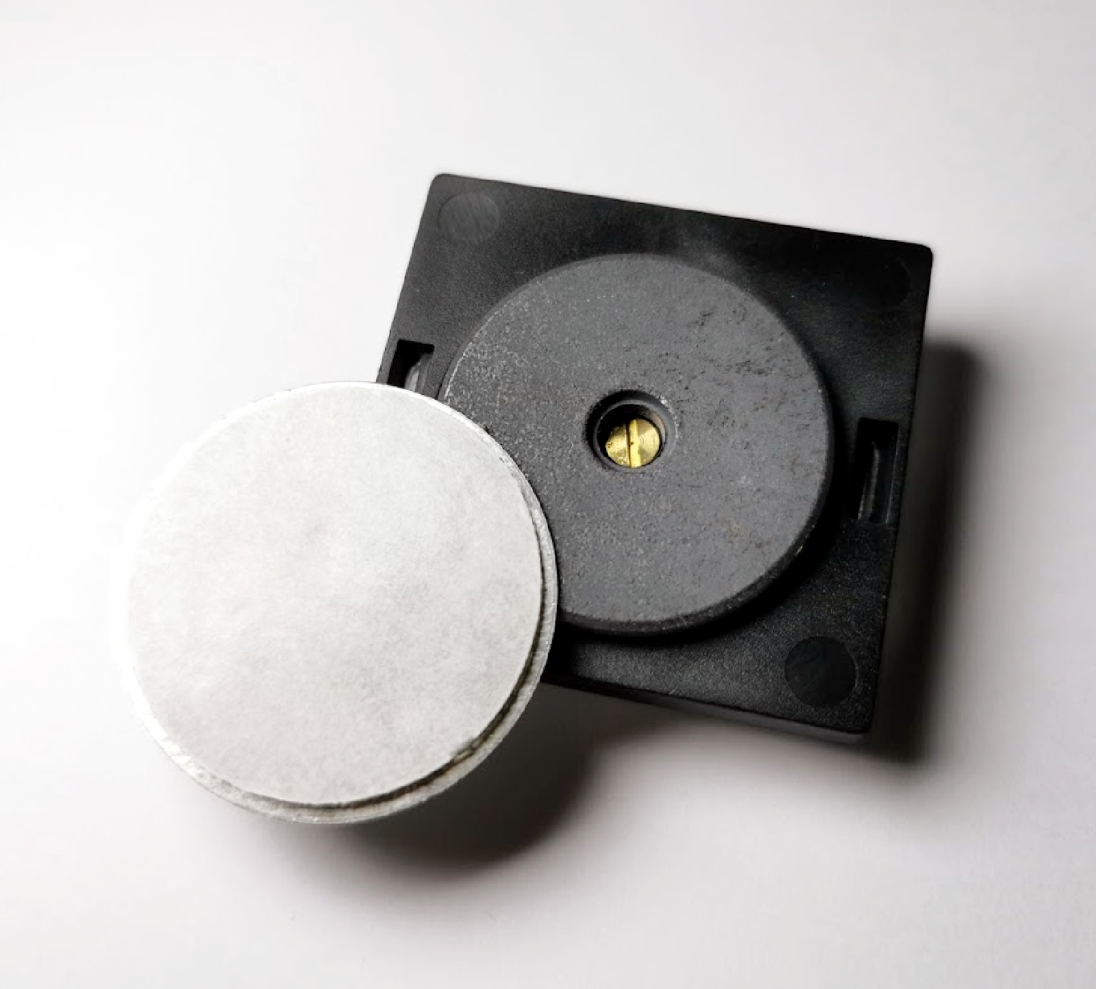 Bimetall Thermometer silbergrau 4 cm mit Magnethalter