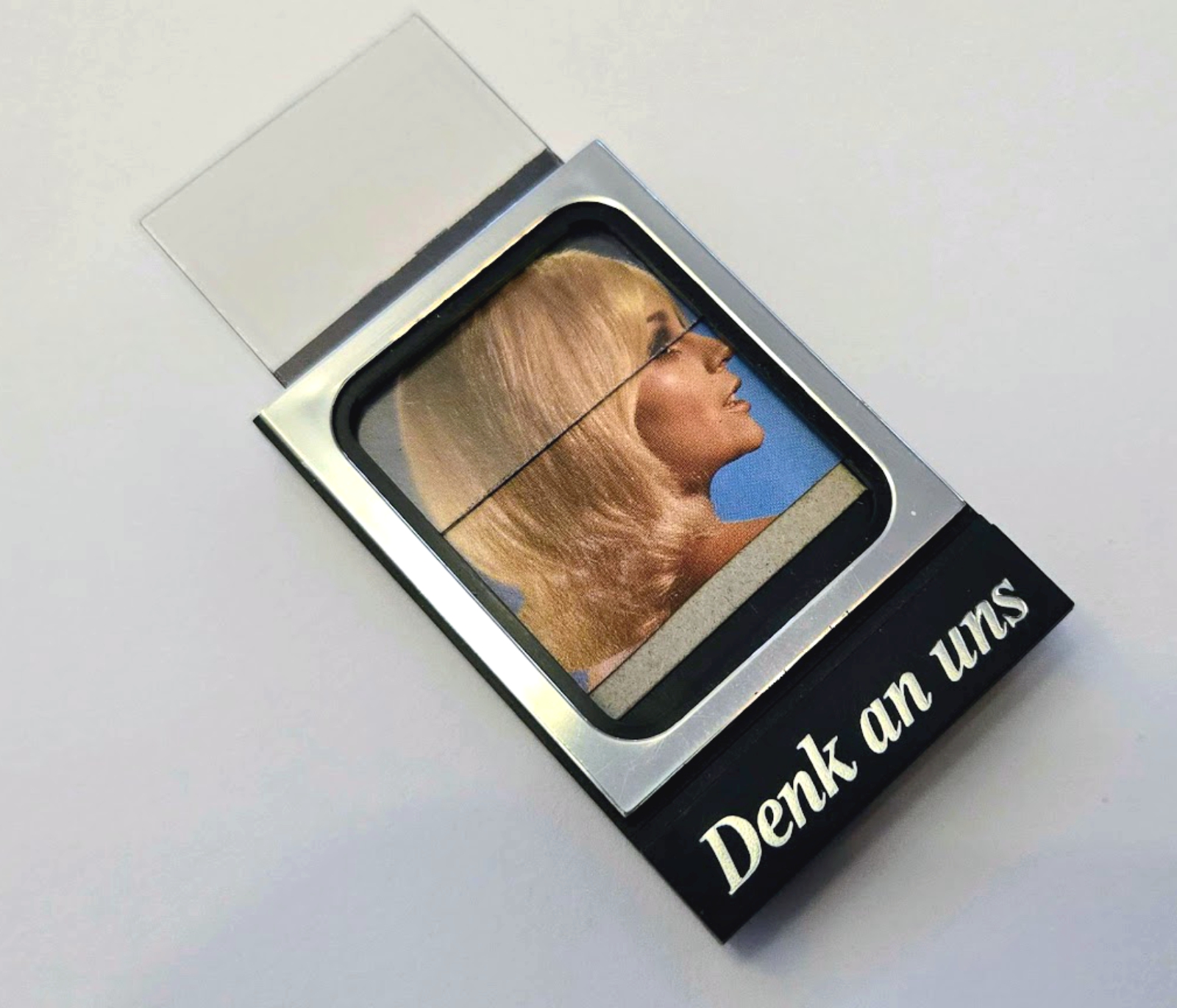 Auto Bilder Foto Rahmen Denk an uns verchromt 6 x 4 cm