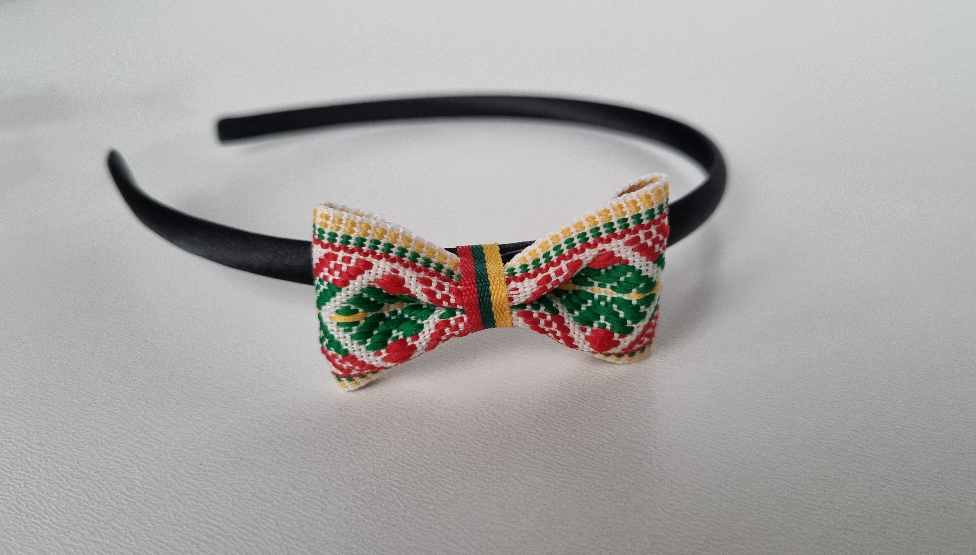 Plaukų lankelis su austu kaspinėliu 001