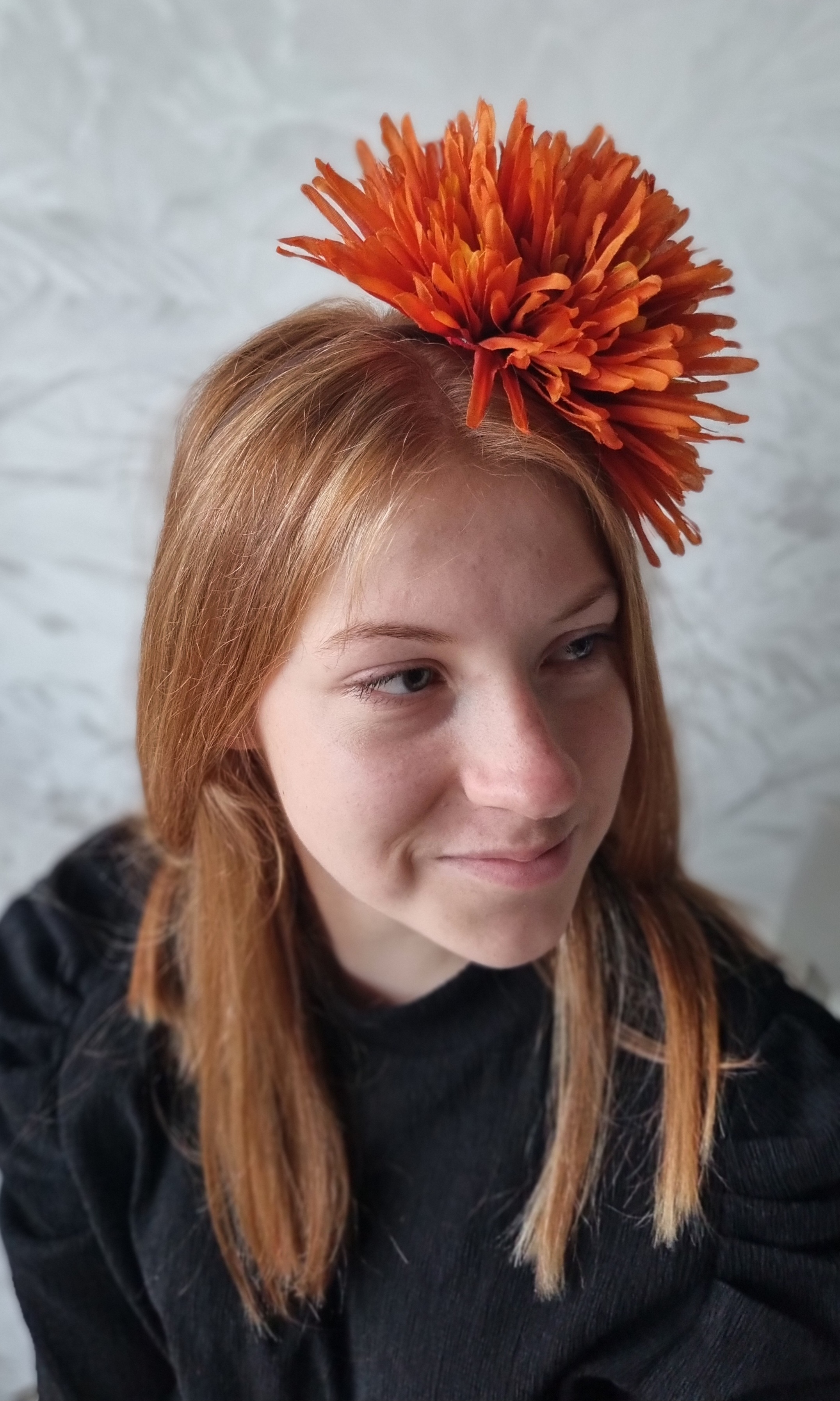 Efektingas nelūžtantis lankelis "Oranžinė gėlė"