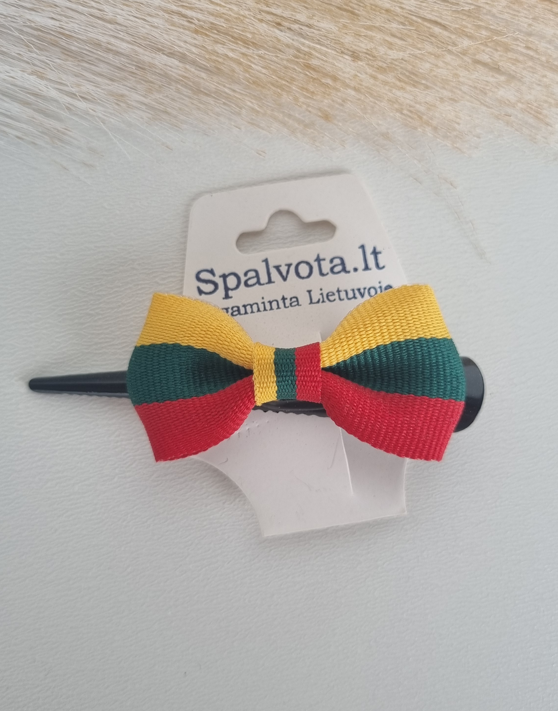 Plaukų didelis segtukas LT kaspinėlis