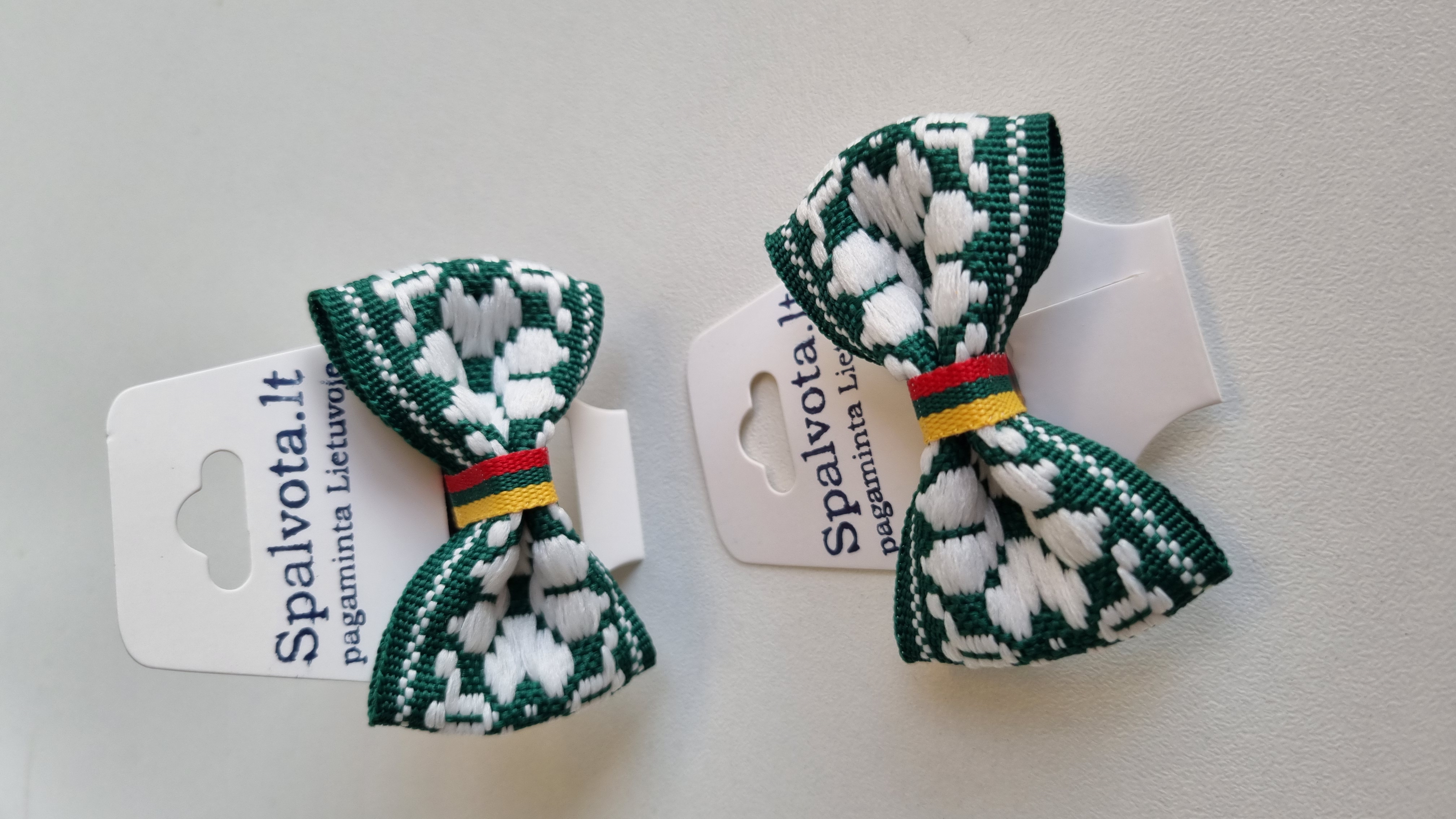 Plaukų gumutė austinė žalia/balta