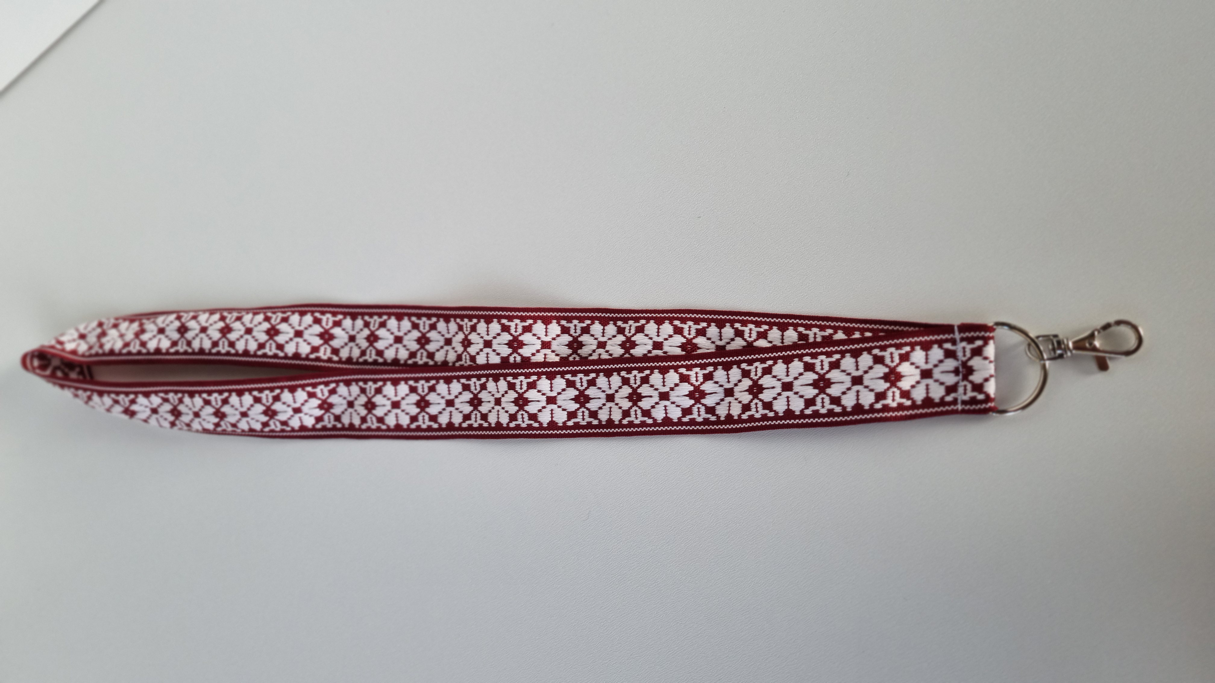 Juosta ant kaklo "Austinė Bordo Balta"